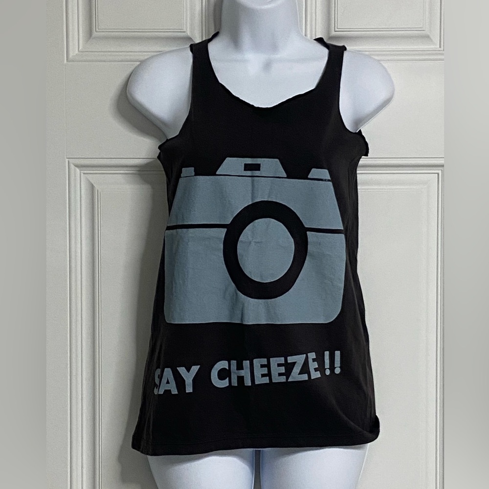 5- SAY CHEESE Black CAMERA PHOTOGRAPHY Tank Top